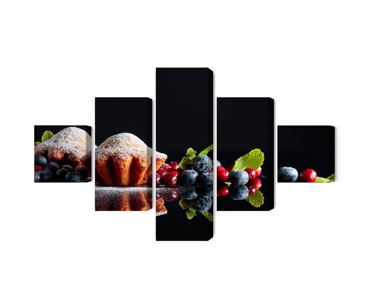 Mehrteiliges Bild Muffins Mit Früchten
