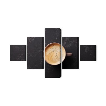 Mehrteiliges Bild Eine Tasse Frischen Kaffee