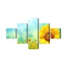 Mehrteiliges Bild Dekorative 3D-Sonnenblumenblumen