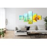 Mehrteiliges Bild Dekorative 3D-Sonnenblumenblumen