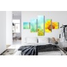 Mehrteiliges Bild Dekorative 3D-Sonnenblumenblumen