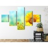 Mehrteiliges Bild Dekorative 3D-Sonnenblumenblumen