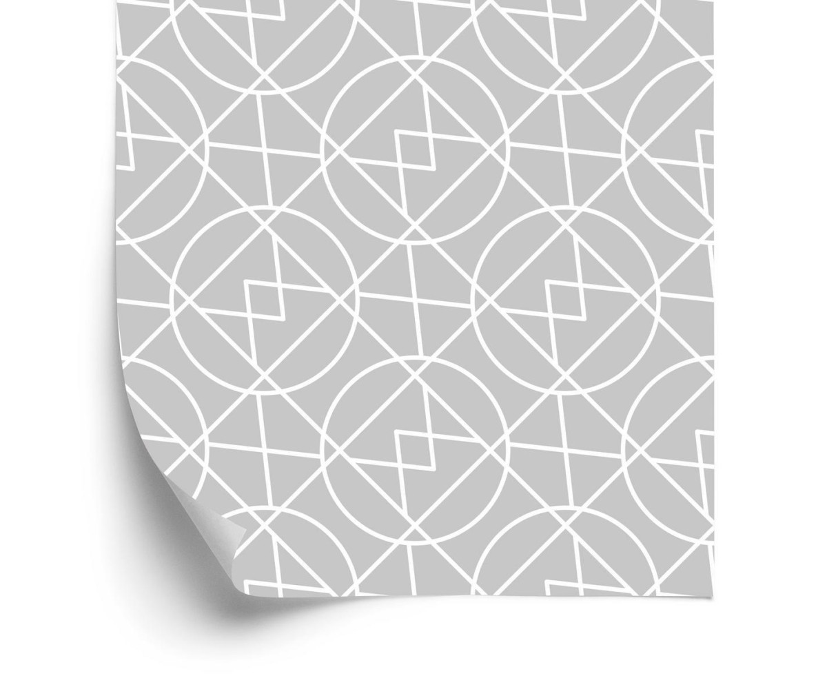 Tapete Geometrische Abstraktion In Grautönen