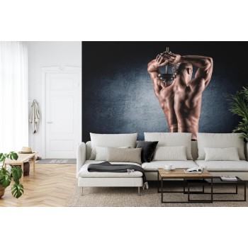 Fototapete Muskulöser Mann Mit Hantel