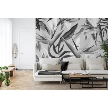 Fototapete Tropicalia Schwarz  Weiß