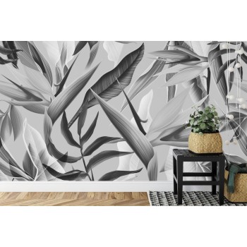 Fototapete Tropicalia Schwarz  Weiß