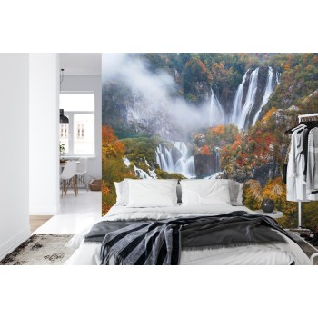 Fototapete Herbst Wasserfall