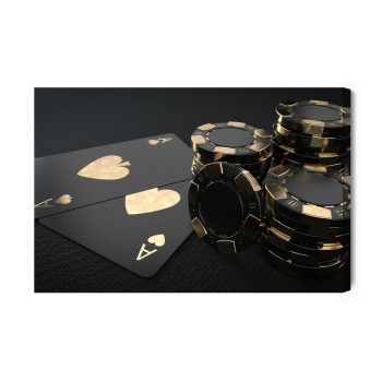 Leinwandbild Schwarze Chips