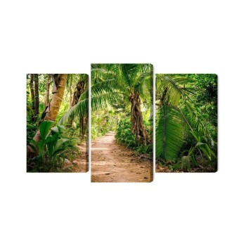 Mehrteiliges Bild Pfad In Einem Tropischen 3D-Wald