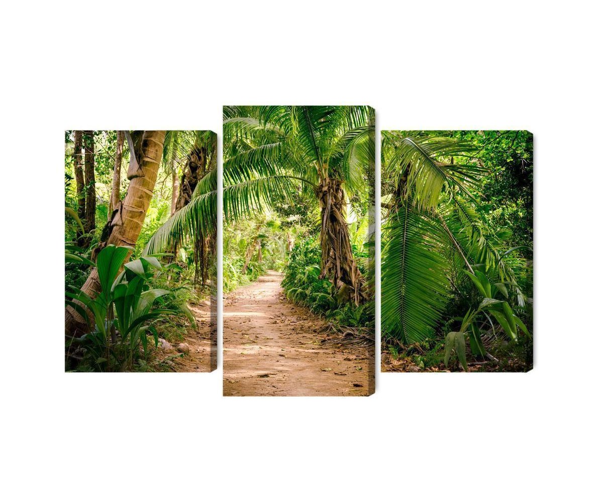 Mehrteiliges Bild Pfad In Einem Tropischen 3D-Wald