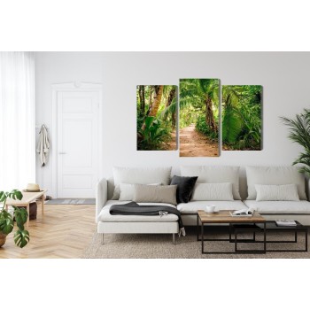 Mehrteiliges Bild Pfad In Einem Tropischen 3D-Wald