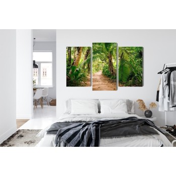Mehrteiliges Bild Pfad In Einem Tropischen 3D-Wald