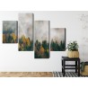 Mehrteiliges Bild Herbstwald Im Nebel 3D