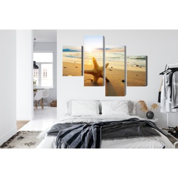 Mehrteiliges Bild Seestern Am Strand 3D