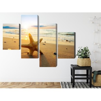 Mehrteiliges Bild Seestern Am Strand 3D