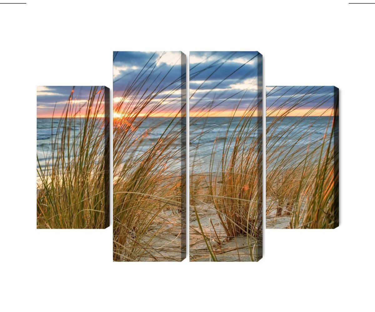 Mehrteiliges Bild Sonnenaufgang Am Strand Von Rügen