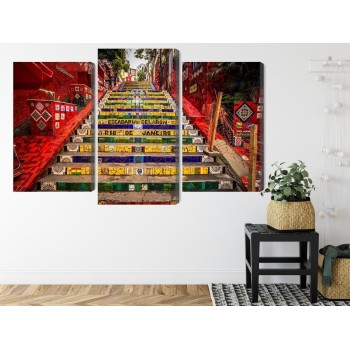 Mehrteiliges Bild Selaron-Treppe Im Historischen Zentrum Von Rio De Janeiro