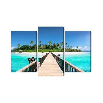 Mehrteiliges Bild 3D-Pier Auf Den Malediven