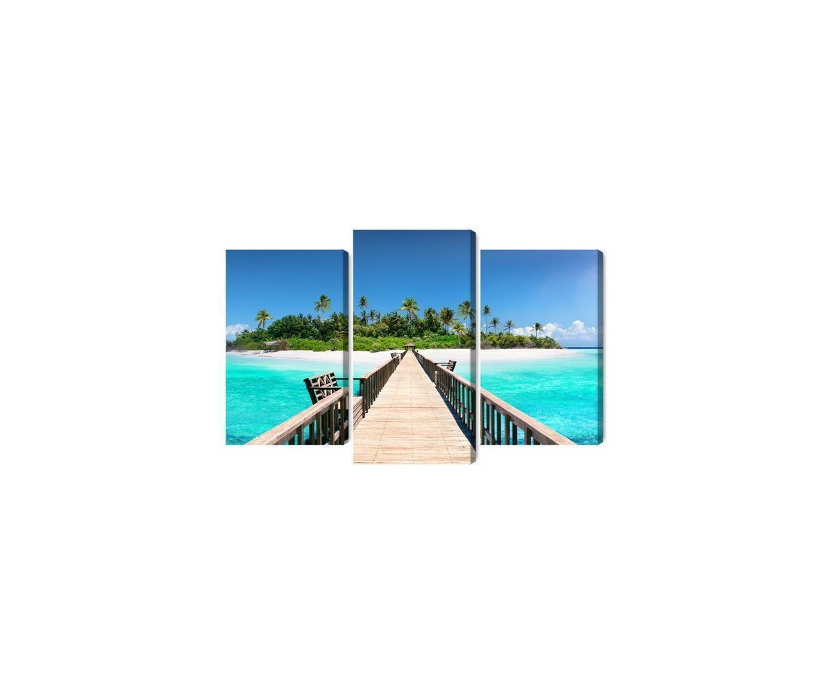 Mehrteiliges Bild 3D-Pier Auf Den Malediven