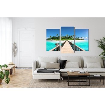 Mehrteiliges Bild 3D-Pier Auf Den Malediven