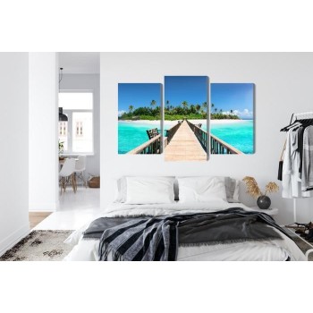 Mehrteiliges Bild 3D-Pier Auf Den Malediven