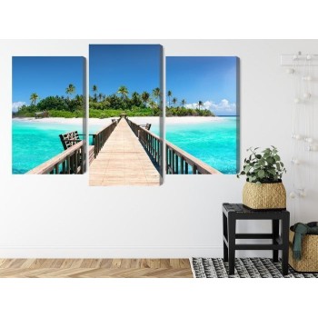 Mehrteiliges Bild 3D-Pier Auf Den Malediven