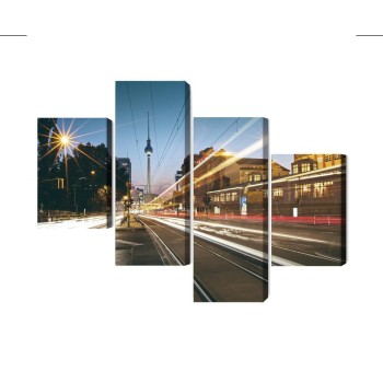 Mehrteiliges Bild Panoramablick Auf Die Straßen Von Berlin