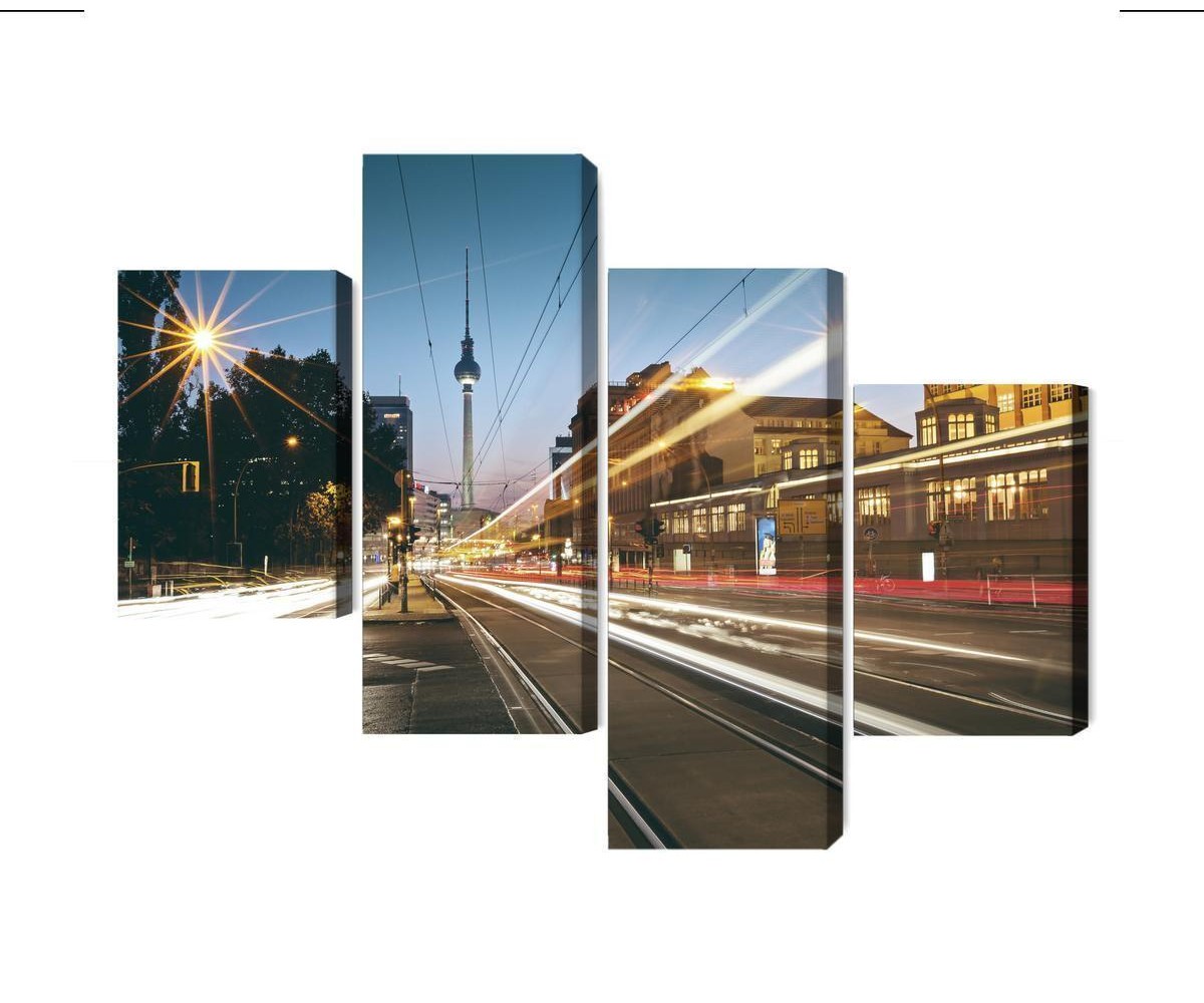 Mehrteiliges Bild Panoramablick Auf Die Straßen Von Berlin