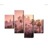Mehrteiliges Bild Innenstadt Von Los Angeles Bei Sonnenuntergang