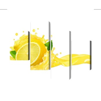 Mehrteiliges Bild Frischer Zitronensaft