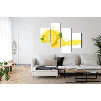 Mehrteiliges Bild Frischer Zitronensaft