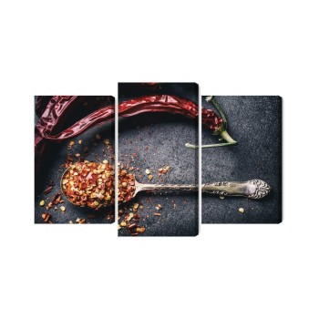 Mehrteiliges Bild Getrocknete Chilischoten
