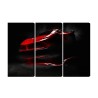 Mehrteiliges Bild Roter Sportwagen 3D