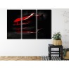 Mehrteiliges Bild Roter Sportwagen 3D