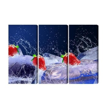 Mehrteiliges Bild Erdbeeren Auf Eis