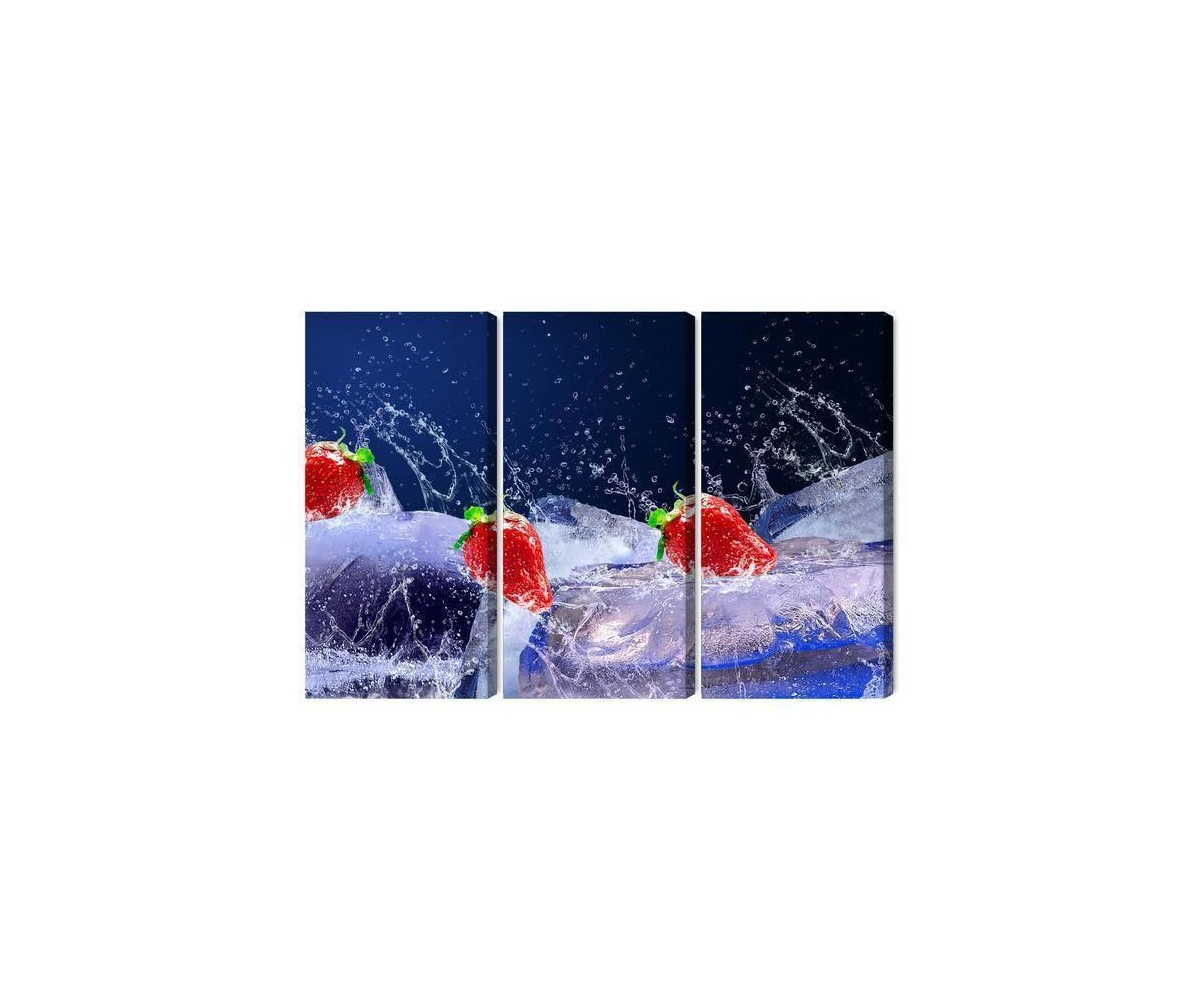Mehrteiliges Bild Erdbeeren Auf Eis