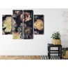 Mehrteiliges Bild Ein Bunter Blumenstrauß Im Vintage-Stil