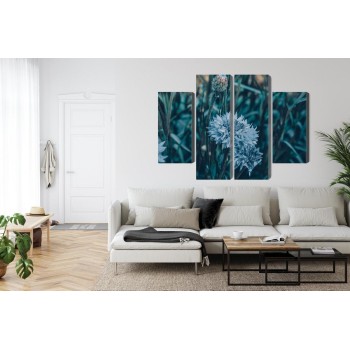 Mehrteiliges Bild Kornblumen Auf Der Wiese 3D