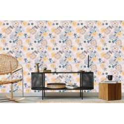 Tapete Zarte Farbige Blumen