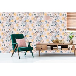Tapete Zarte Farbige Blumen