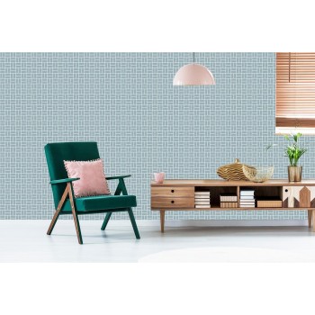 Tapete Geometrisches Muster Im Retro-Stil