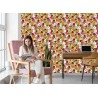 Tapete Bunte Blumen Im Retro-Stil