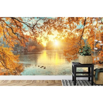 Fototapete Herbstlicher Sonnenuntergang