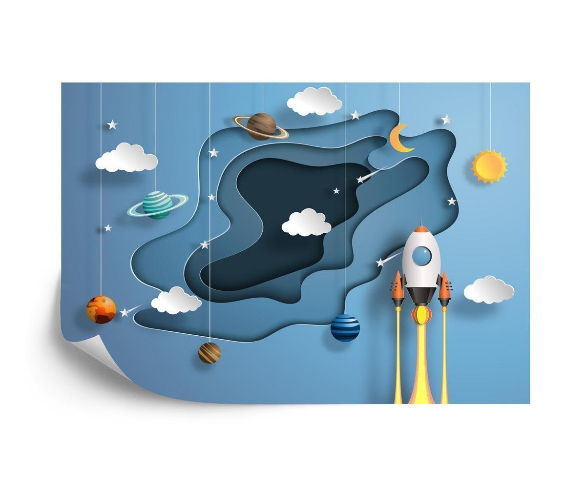 Fototapete Through Space Papercut-Serie