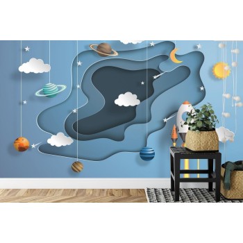Fototapete Through Space Papercut-Serie
