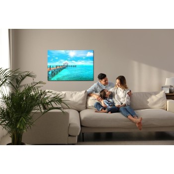Leinwandbild Ein Pier Im Karibischen Meer