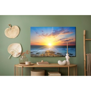 Leinwandbild Sonnenaufgang Am Meer