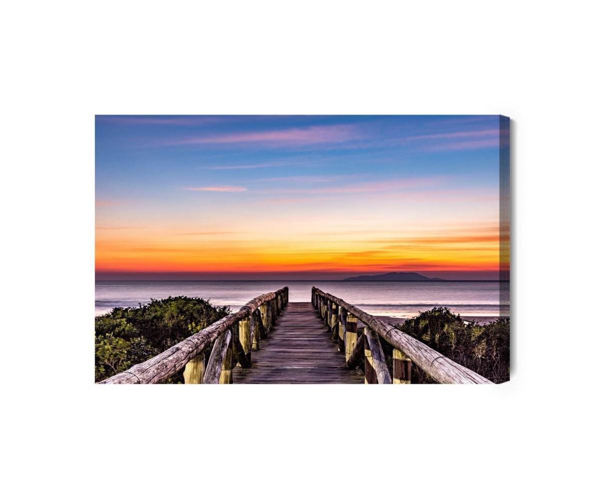 Leinwandbild Holzsteg Und Das Meer