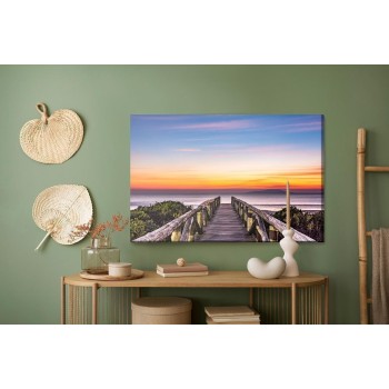 Leinwandbild Holzsteg Und Das Meer