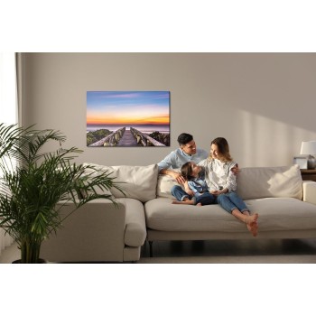 Leinwandbild Holzsteg Und Das Meer